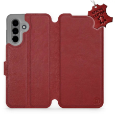 Mobiwear Samsung Galaxy A36 sötétpiros bőr flip tok (5906511813724) tok és táska