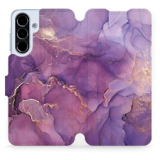 Mobiwear Samsung Galaxy A56 flip tok - lila márvány tok és táska