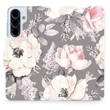 Mobiwear Samsung Galaxy A56 flip tok - virágok tok és táska