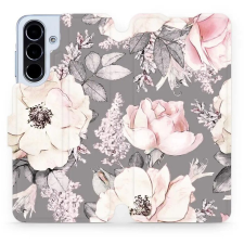 Mobiwear Samsung Galaxy A56 flip tok - virágok (5906511805613) tok és táska