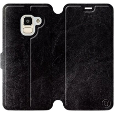 Mobiwear Samsung Galaxy J6 2018 fekete flipes tok szürke belsővel tok és táska