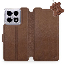 Mobiwear Xiaomi 14T Pro barna bőr flip tok tok és táska