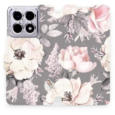 Mobiwear Xiaomi 14T Pro flip tok - virágok tok és táska