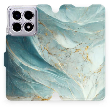 Mobiwear Xiaomi 14T Pro flip tok - zöldes márvány (5906511512160) tok és táska