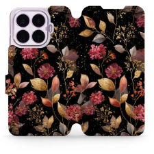Mobiwear Xiaomi 17T Pro flip tok - V171S, aranyszínű levelek tok és táska