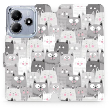 Mobiwear Xiaomi Redmi Note 14 5G flip tok - macskák tok és táska