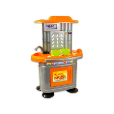 Mochtoys Chefs: szürke-narancs játékkonyha 67 cm konyhakészlet