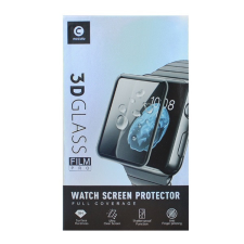 Mocolo Apple Watch 1-3 (42 mm), Kijelzővédő fólia, ütésálló fólia (az íves részre is!), Tempered Glass (edzett üveg), 3D full Cover, Mocolo, fekete okosóra kellék