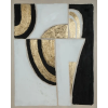  Modern absztrakt kézzel festett falikép 495a Fehér/fekete/arany 80x100 cm