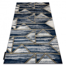 Modern DE LUXE 462 Geometriai - Structural sötétkék / arany 200x290 cm lakástextília