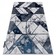 Modern DE LUXE 632 Geometriai - Structural krém / sötétkék 120x170 cm lakástextília
