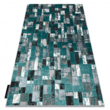 Modern DE LUXE 6768 Geometriai - Structural zöld / antracit 180x270 cm lakástextília