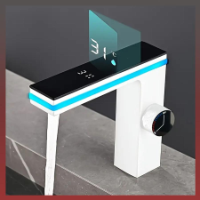  Modern fehér LCD kijelzős csaptelep TB1300902-F csaptelep