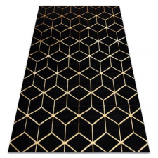  Modern GLOSS 3D szőnyeg 409C 86 Kocka elegáns, glamour, art deco fekete / arany 120x170 cm lakástextília