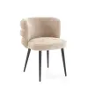 Modern kárpitozott étkezőszék – beige design szék fekete fém lábakkal 62 x 64 x 79 x 51 cm