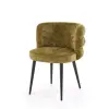  Modern kárpitozott étkezőszék – olívazöld design szék fekete fém lábakkal 62 x 64 x 79 x 51 cm