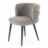  Modern kárpitozott étkezőszék – szürke design szék fekete fém lábakkal 62 x 64 x 79 x 51 cm