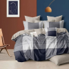  Modern Kék-Szürke-Bézs Kockás Ágyneműhuzat – 3 részes M05-01-03