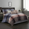  Modern Kék-Szürke-Púder Kockás Ágyneműhuzat – 7 részes M05-02-04
