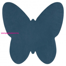  Modern mosható szőnyeg SHAPE 3150 Pillangó shaggy - kék plüss, csúszásgátló 80x80 cm lakástextília
