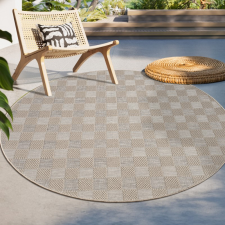  Modern skandináv boho mintás bézs szőnyeg 160 cm átmérőjű lakástextília