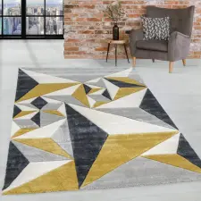  Modern szőnyeg Charlotte 396 (Mustar-Gray) 160x230cm Sárga-Szürke lakástextília