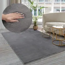  Modern szőnyeg Fox Rabbit Plüss (Antracit) 200x280cm Sötét Szürke lakástextília