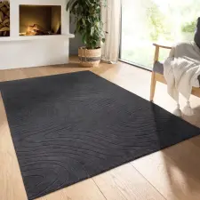  Modern szőnyeg Rio 3D Lorey (Antracit) 80x150cm Sötét Szürke lakástextília