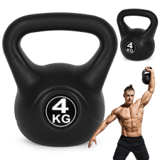 ModernHome Kettlebell súlyzó 4 kg - Fekete kézisúlyzó