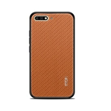 MOFI Honor műanyag telefonvédő (szilikon keret, bőr hatású hátlap, fonott minta) BARNA | GP-78074 tok és táska