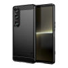 MOFI szilikon telefonvédő (ütésállóság, légpárnás sarok, szálcsiszolt, karbon minta) FEKETE Sony Xperia 1 VI (GP-157872) (GP-157872)