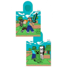 Mojang Minecraft plüss-frotír poncsó törölköző 50x110 cm babatörülköző, kifogó