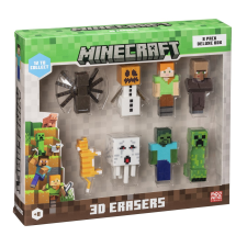 Mojang Studios 8 darabos Minecraft 3D radírfigura készlet 5cm - B Verzió (MC4070B) játékfigura