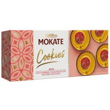 Mokate Cookies málnás-étcsokoládés keksz karikák - 150 g csokoládé és édesség