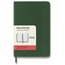 Moleskine 2026 S denní, měkké desky, zelený naptár, kalendárium