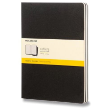 Moleskine XL, kockás, fekete - 3 db füzet