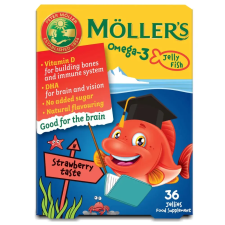 Möllers Omega-3 halacska gumivitamin többféle ízben Eper 36 db vitamin és táplálékkiegészítő
