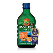  Möllers omega-3 halolaj étrend-kiegészítő a, d és e-vitaminnal, tutti-frutti ízesítéssel 250 ml gyógyhatású készítmény