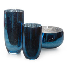  Molly1 üveg váza Kék 16x28 cm dekoráció