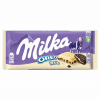 Mondelez Hungária Kft. Milka Oreo White fehér csokoládé vaníliaízű, tejes krémtöltelékkel és kakaós kekszdarabokkal 100 g