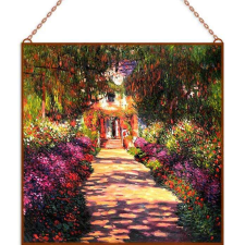 Monet - Garden Giverny üvegkép grafika, keretezett kép