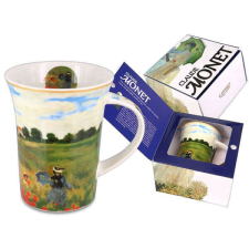 Monet porcelán bögre díszdobozban - Pipacsmező bögrék, csészék