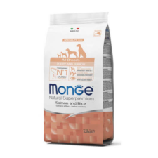  Monge All Breeds Puppy & Junior Salmon and Rice kutyatáp – 15 kg kutyaeledel