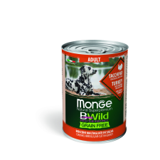  Monge BWild Grain Free Adult kutyakonzerv - pulyka sütőtökkel és cukkinivel 400 g kutyaeledel