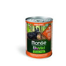  Monge BWild Grain Free Mini Adult kutyakonzerv - kacsa sütőtökkel és cukkinivel 400 g kutyaeledel
