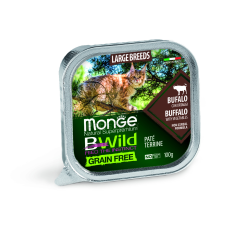 Monge BWild Grain Free Paté Terrine Large Breed - bölény zöldségekkel 100 g macskaeledel