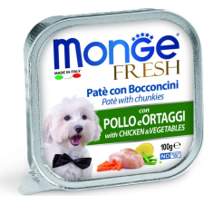 Monge Dog Fresh Paté&amp;Chunkies csirke-zöldség 100 g kutyaeledel