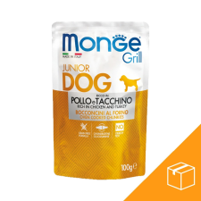 Monge Grill Puppy &amp; Junior Alutasakos Kutyaeledel (Csirke &amp; Pulyka) - 24x100 g kutyaeledel