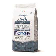  Monge Speciality Line All Breeds Adult Monoprotein száraz kutyatáp - pisztráng, rizs és burgonya 2,5 kg kutyaeledel