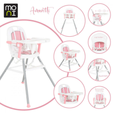 Moni Amaretti 3in1 etetőszék - Rózsaszín etetőszék